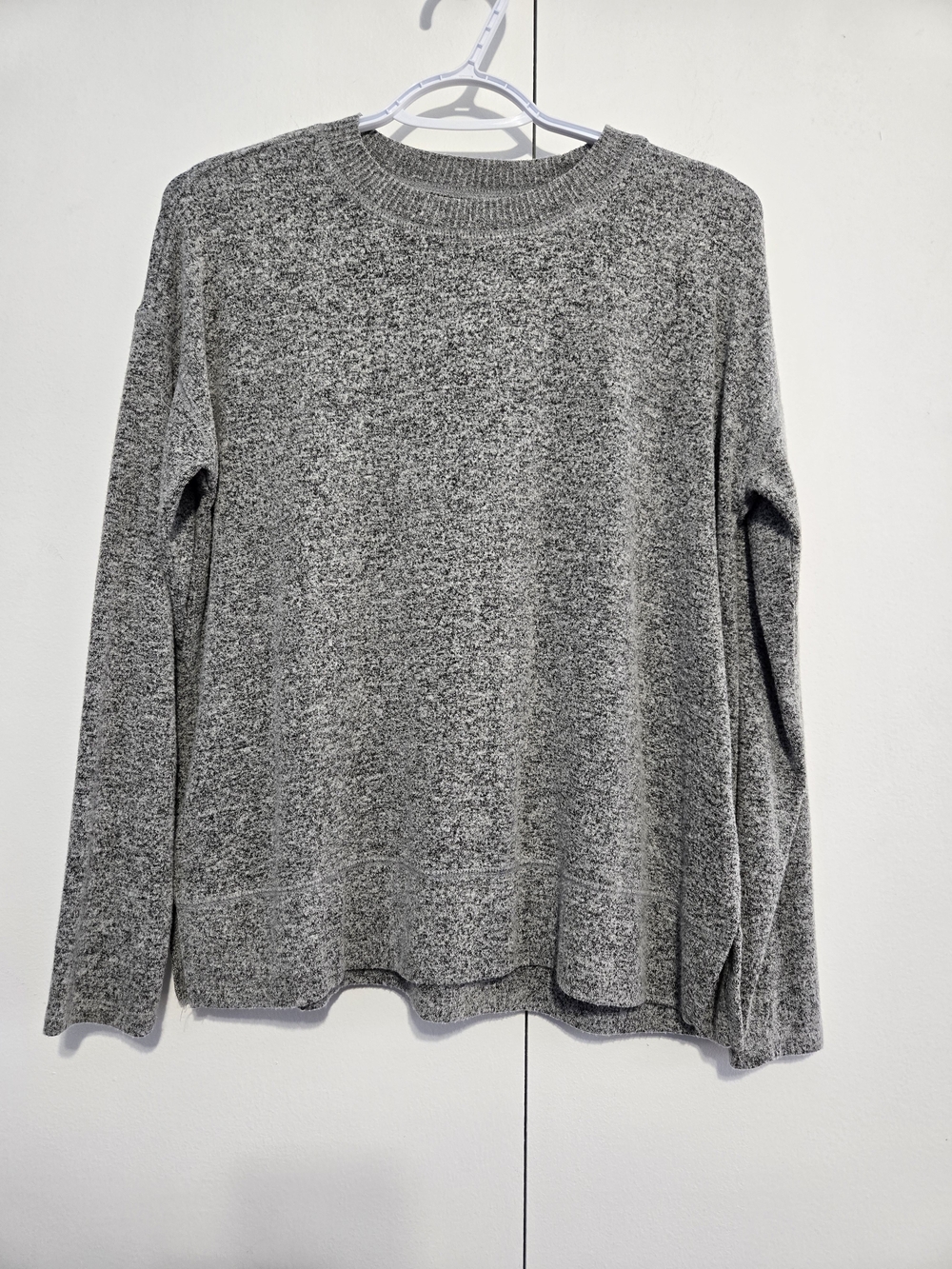 Lucky Brand Small Gray Marled Soft‎ Knit Crewneck Sweater Top
